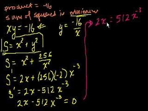 Optimization with Calculus Part 1