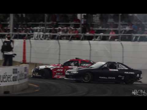 Jonathan Guitard Leading Brad Carlton - Formula Drift Canada Round 3 2015