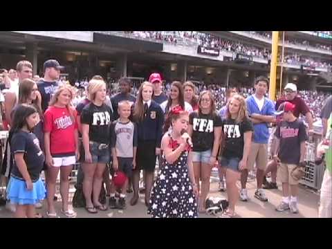 Selena Brills sings at MN Twins Game 2010