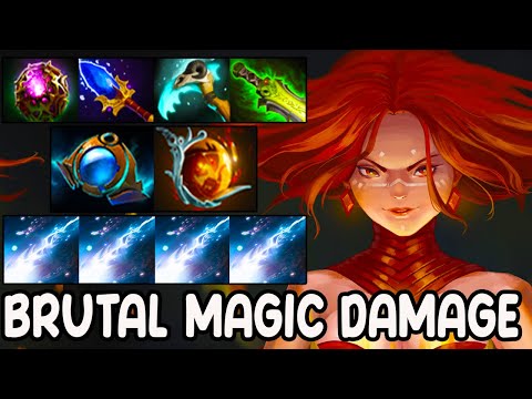 INTENSE SOLO KILL BUILD  [ Lina ] CRAZY MAGICAL DAMAGE - DOTA 2 GAMEPLAY