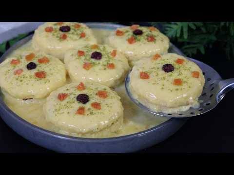 Incredibly delicious Milk Bread Pudding. Easy dessert recipe. Milk-based dessert.