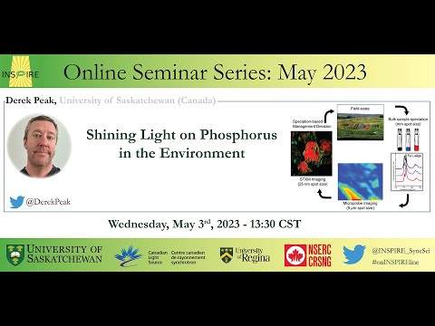 Derek Peak in the Inspire Seminar Series, Shining Light on Phosphorus in the Enviornment-May 3 2023