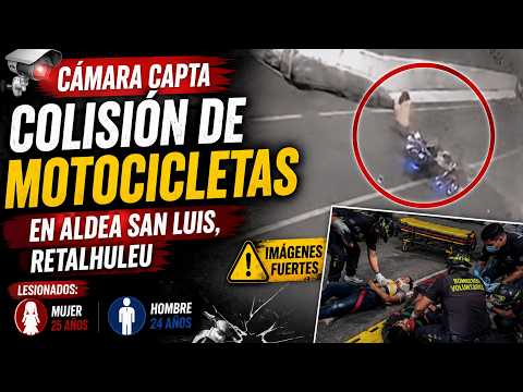 Cámara capta colisión de motocicletas en aldea San Luis, Retalhuleu