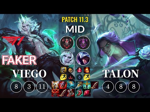 T1 Faker Viego vs Talon Mid - KR Patch 11.3