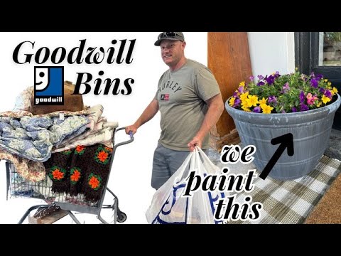 Thrifting at the Goodwill bins & Painting Pots for our Spring Patio Makeover - Reselling for profit