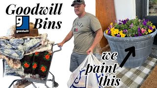 Thrifting at the Goodwill bins & Painting Pots for our Spring Patio Makeover - Reselling for profit