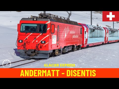 Cab Ride Glacier Express Andermatt - Disentis-Mustér (Matterhorn-Gotthard-Bahn, Switzerland) 4K
