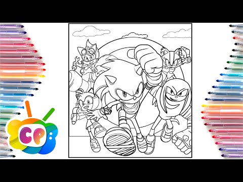 Sonic 2 coloring pages / Sonic, Knuckles and Tails coloring / How to draw Sonic