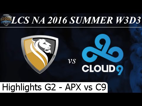 APX vs C9 Game 2 Highlights 19/06/2016 - LCS NA Summer 2016 W3D2M8 Apex vs Cloud 9