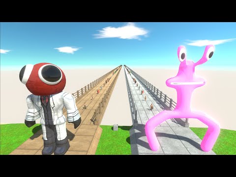 NEW UNIT! Rainbow Friend Pink vs  Rainbow Friend Red DEATH RUN - Animal Revolt Battle Simulator