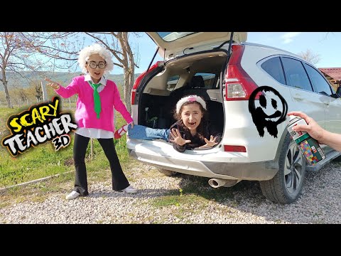 ESMA ŞAKA YAPTI SCARY TEACHERIN ARABASINI BOYADI ÇILDIRDI ماما جابت بيبي - جنى مقداد | طيور الجنة