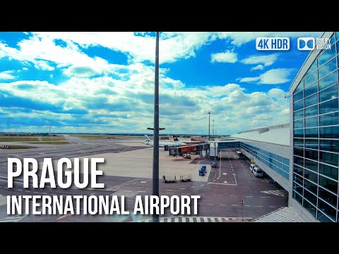 Aeroporto Internacional de Praga, Vaclav Havel - 🇨🇿 República Tcheca [4K HDR] Passeio a pé