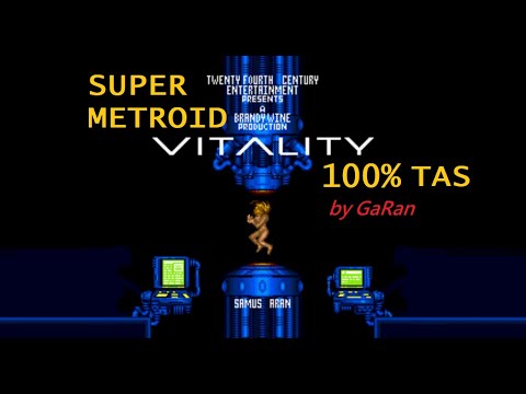 Super Metroid V I T A L I T Y 100% Tool-Assisted Speed run in 37m48s by GaRan and Aran;Jaeger