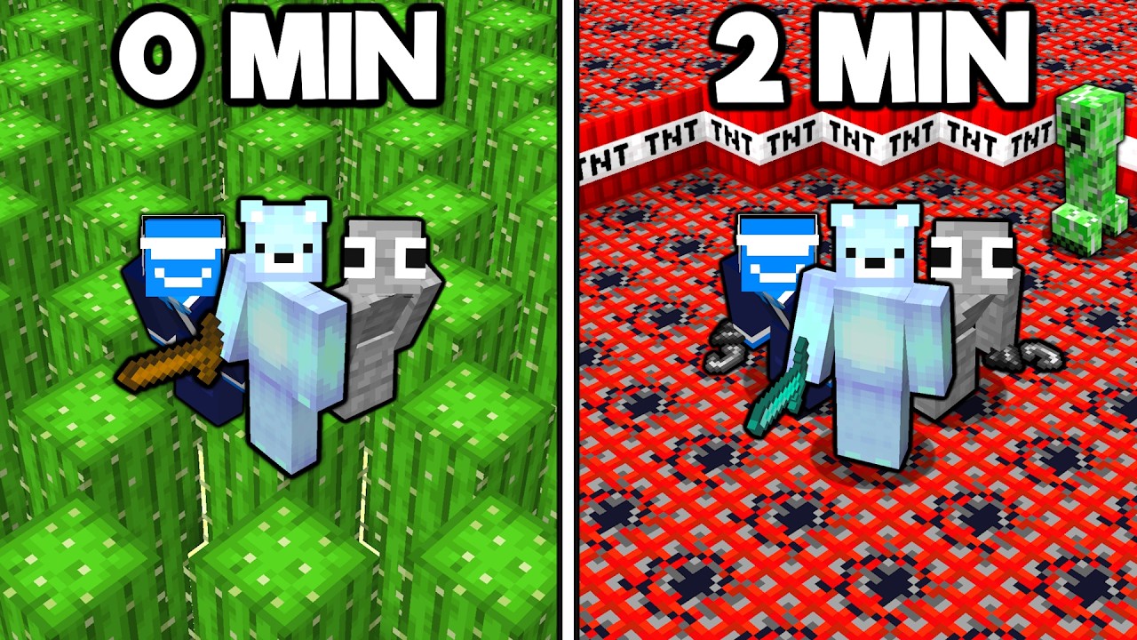 Minecraft, But the Floor Changes EVERY MINUTE...