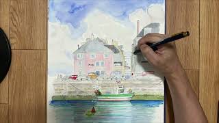 water color painting /practice reproduction of kunimiti Okutu