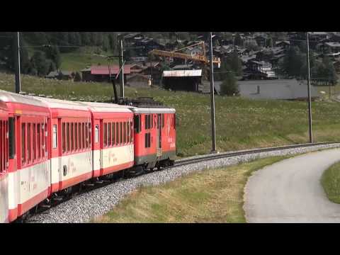 Regional Train Brig - Andermatt - Ride with the Matterhorn Gotthard Bahn (HD)