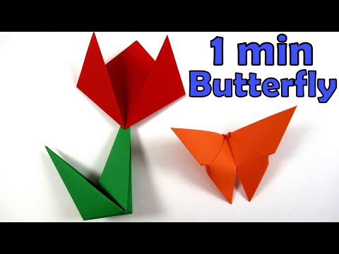 Easy Origami Butterfly In only 1 Minutes - Very Simple