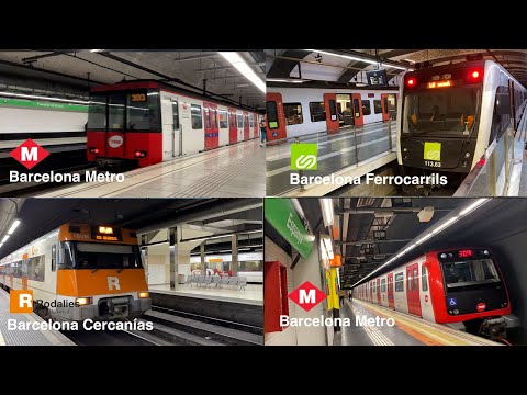 Barcelona Metro, Rodalies, Ferrocarrils  | Jan 2024 Week 1 Compilation | 16 min | 4K