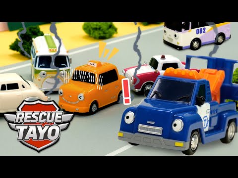 Blue Rescue Team! Clear the Blocked Road! | Rescue Tayo Story | Tayo Rescue Team