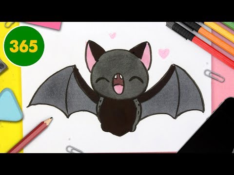 COMMENT DESSINER CHAUVE-SOURIS KAWAII ÉTAPE PAR ÉTAPE – Dessins kawaii - comment dessiner halloween