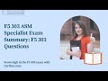 F5 303 ASM Specialist Exam Summary: F5 303 Questions