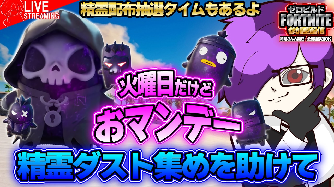 【参加型フォートナイト】カスタムマッチで遊ぼう！新精霊コンプ＆マスター済み！精霊配布抽選もあるよ【Fortnite】【ゼロビルド】【フォトナ】【みんなの遊び場ichaco🦖💨】