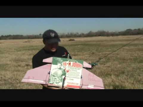 Papa Johns Pizza Box Flyer (PBF) Experiemental Electric RC Plane... will she fly?