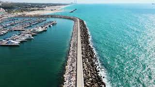 Ashkelon Marina - Waves, Boats & Turquoise Sea.