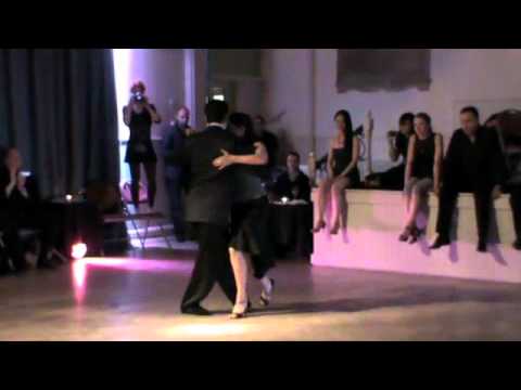  Maria Ines Bogado  and  Sebastian Jimenez  are  dancing  to  the  tango  "  Vieja Luna  "
