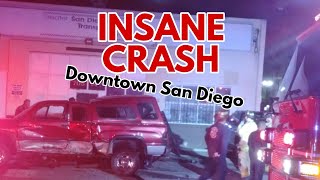 Red light runner causes crazy car crash