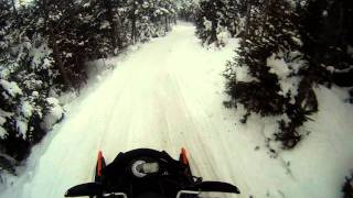 preview picture of video 'Guest of Cozy Cove Cabins video Snowmobile ride from Coburn Mtn.'