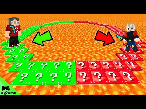 MİNECRAFT DAİREDEN SON ÇIKARSAN ÖLÜRSÜN ŞANS BLOKLARI YARIŞI