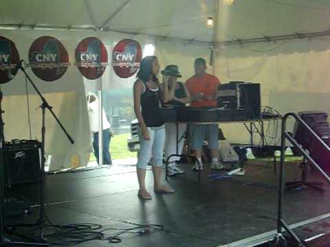 MY DAUGHTER ASHLEY PAUL SINGING BLUE AT THE CANAL FEST ROME NY