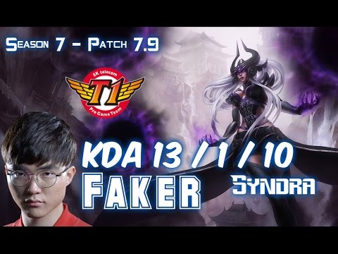 SKT T1 Faker SYNDRA vs ORIANNA Mid - Patch 7.9 KR Ranked