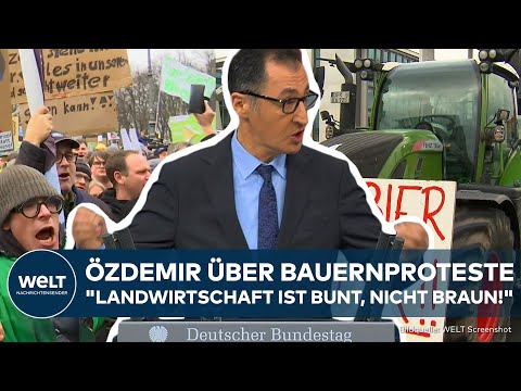 BAUERNPROTEST IN DEUTSCHLAND: "Landwirtschaft ist bunt, nicht braun!" Özdemir für gemeinsame Lösung