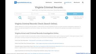 Virginia Criminal Records (Search Criminal And Arrest Public Records Online).