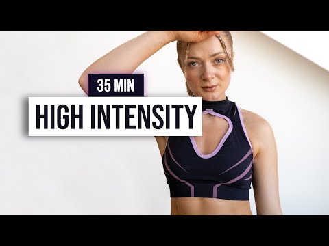 DAY 8: 35 MIN HIIT Home Workout (LEVEL UP 2.0 CHALLENGE), super sweaty 💦