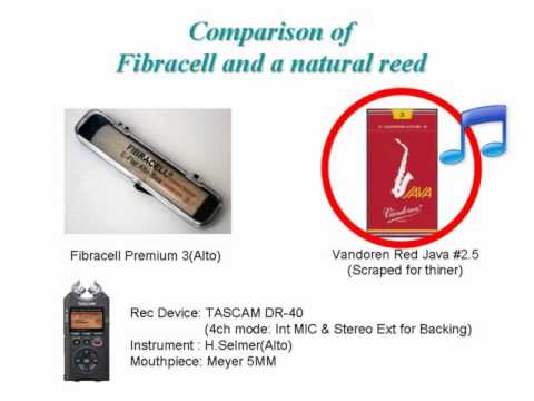 Comparison of the Fibracell and the reguler reed(Alto Sax)