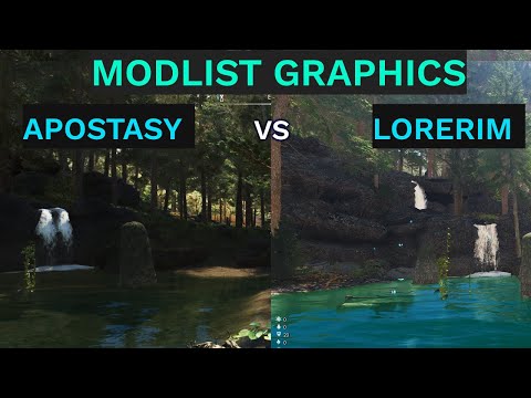 Modded Skyrim Graphics Comparison: Modlists Apostasy vs Lorerim