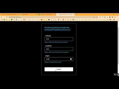 Earth Quake Prediction Flask App in Python Projects