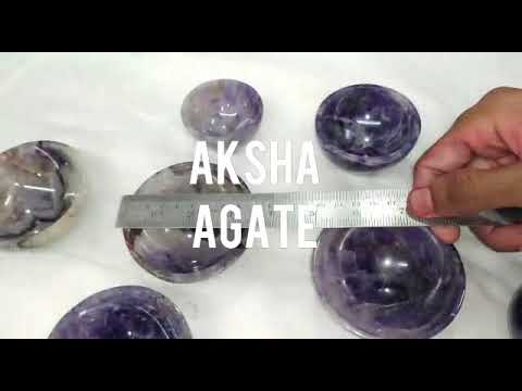 Amethyst hand carved gemstone bowl crystal healing tray dish...