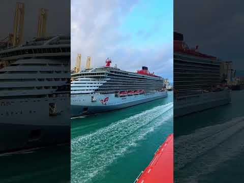 Thumbnail for Virgin Voyage’s Scarlet Lady leaving Barcelona Spain #cruiselife