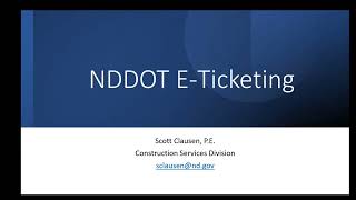 E-Ticketing at the NDDOT