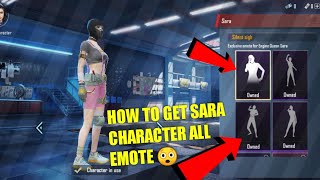 HOW TO GET SARA CHARACTER ALL EMOTE 😲🔥 | PUBG MOBILE ALL EMOTE | PUBG MOBILE ALL EMOTES UNLOCK