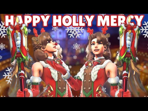Movement Feels AMAZING! 🎄 *NEW* HAPPY HOLLY MERCY Skin Showcase | OW2 S14 Mercy Gameplay