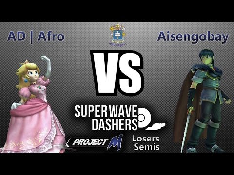 Super Wavedashers Project M Losers Semi Final - AD|Afro (Peach) vs Aisengobay (Marth)