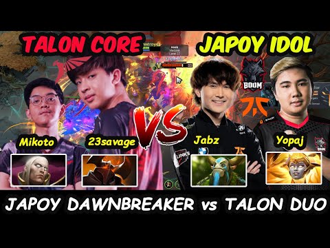 Yopaj Dawnbreaker MIDLANE Fnatic.Jabz vs 23savage Mikoto Talon Esports Core Dota 2 pro Gameplay
