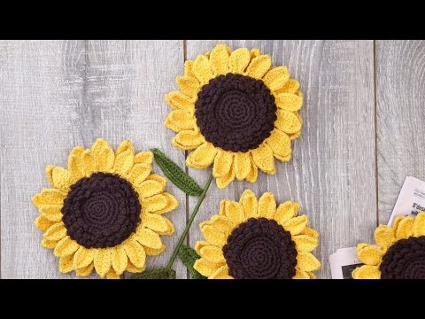 How to make sunflower from chrocet/beautiful sunflower/handmade sunflower with wool/easy diy/cute