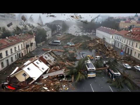 Chaos in Spain and Portugal! Hurricane Kristin Destroys Airport, Homes, and Vehicles! 5 Dead