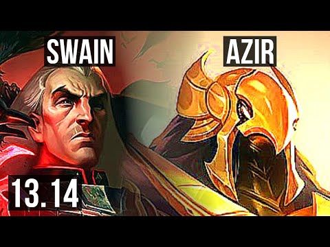 SWAIN vs AZIR (MID) | 12/0/6, 3.5M mastery, 1900+ games, 6 solo kills | EUW Grandmaster | 13.14